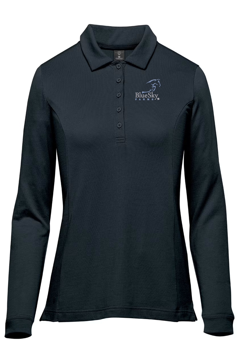 'NEW' Blue Sky Farms Ladies 'Nevada' Long Sleeve Polo.