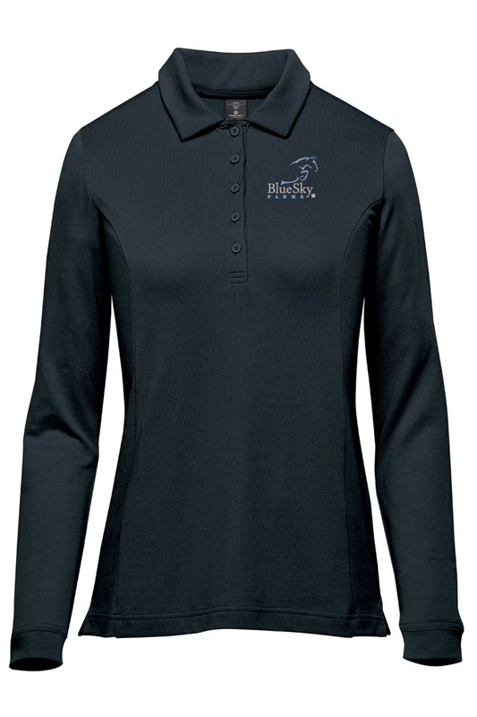 'NEW' Blue Sky Farms Ladies 'Nevada' Long Sleeve Polo.