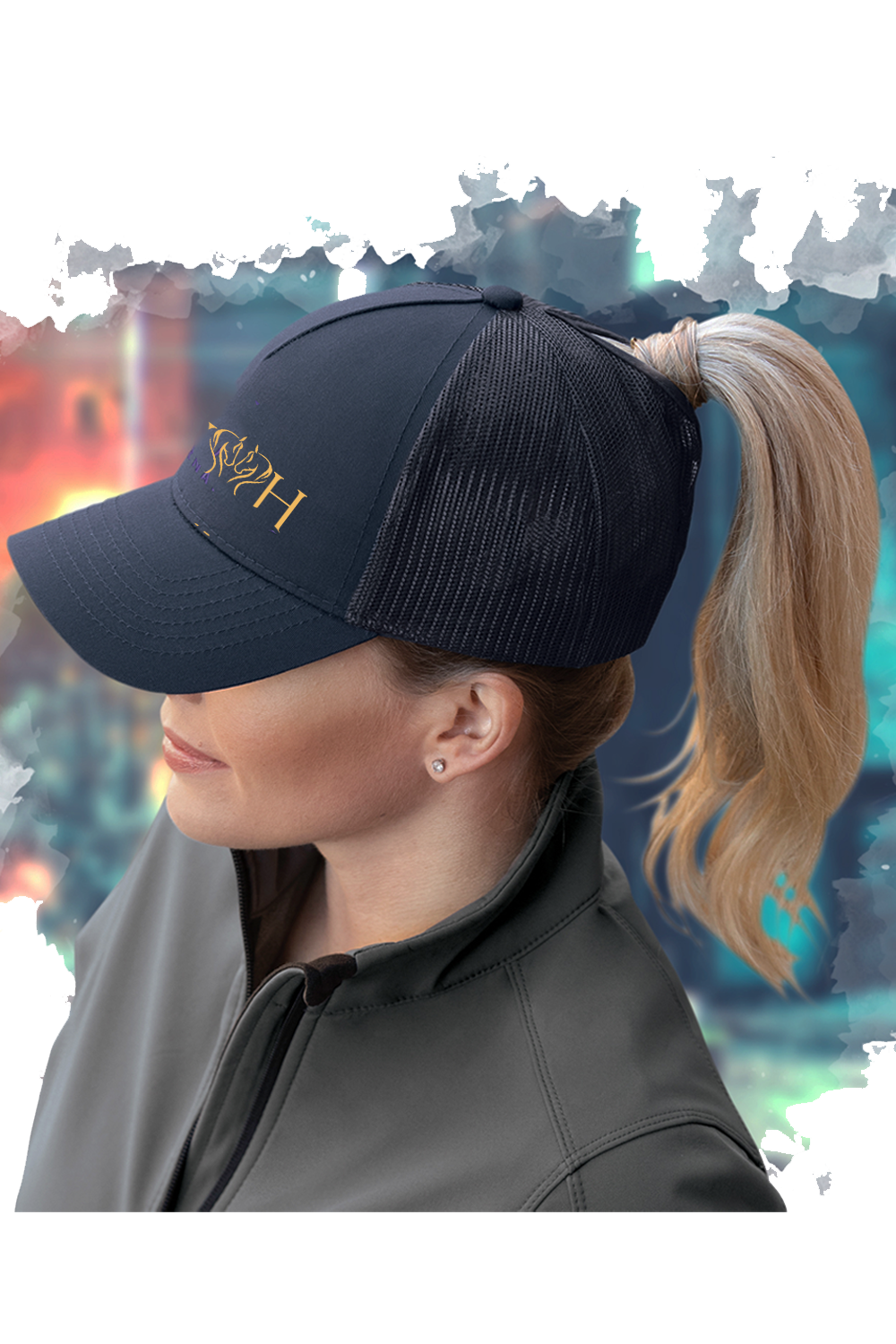 West Spring Sport Horses Ponytail Ballcap